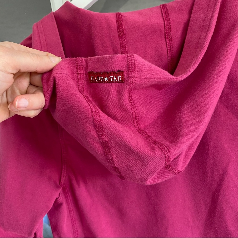 Hard Tail Zip Up Lightweight Hoodie Athletic Jacket Cotton Blend Small Pink - Picture 9 of 13